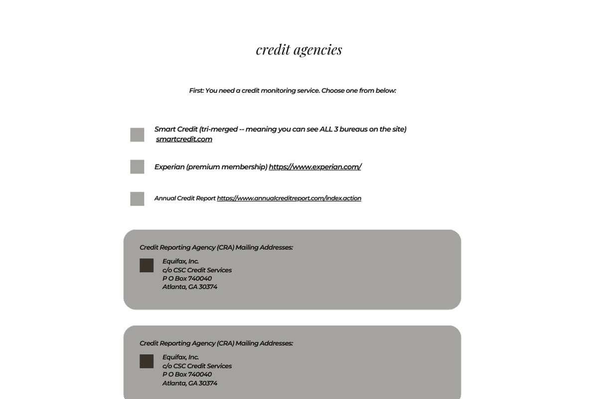 PLR/MRR Credit Repair Planner, a Print Template by Brand Your Biz Co. (Photo 5 of 7)