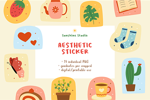 Aesthetic Sticker for Goodnotes| PNG, an Illustration by Suntype | Sunshine Std