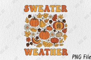 Sweater Weather PNG, Fall Pumpkin, a Seasonal Illustration by Rose Art