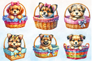 Watercolor Puppy Dog With Basket Cl, a Seasonal Illustration by Rose Art (Thumbnail 2 of 3)