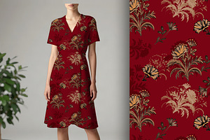 Regal Red Floral Seamless Pattern, a Pattern Graphic by Sharon Schwalbe