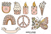 Groovy Retro Daisy Clipart Bundle, a Graphic by Murphy & Frank (Thumbnail 4 of 9)