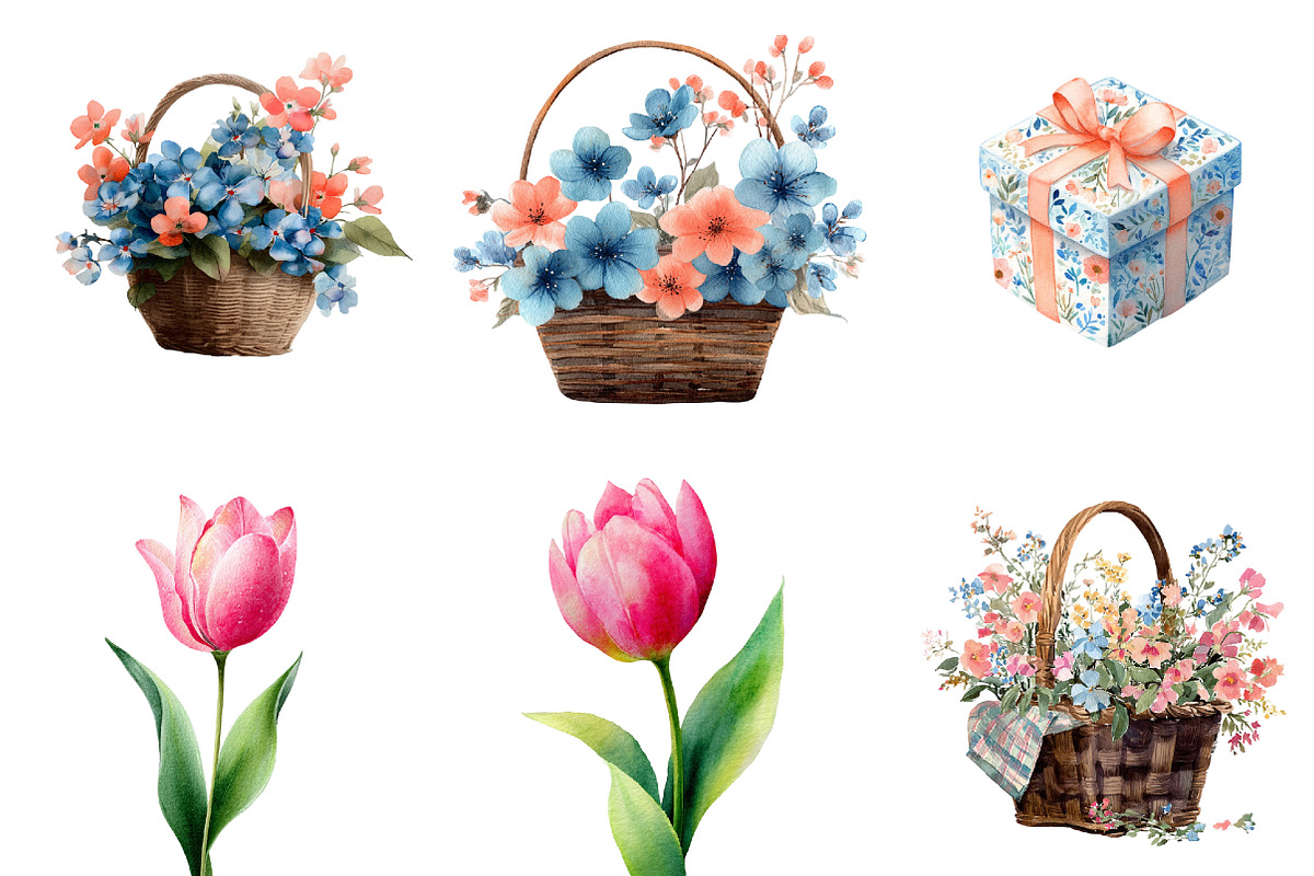 Spring Florals Collection Clipart, an Illustration by DreamArtGraphic (Photo 3 of 4)