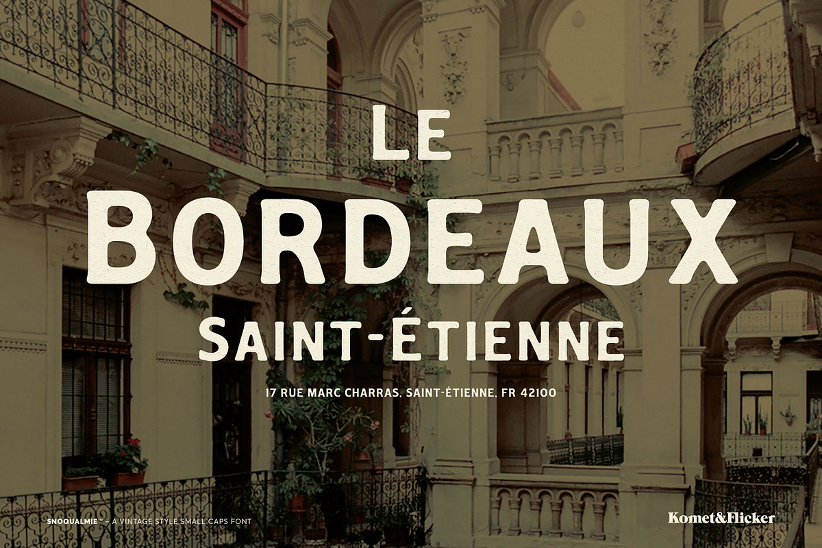 Snoqualmie - A Vintage Style Font, a Serif Font by Komet & Flicker (Photo 4 of 15)
