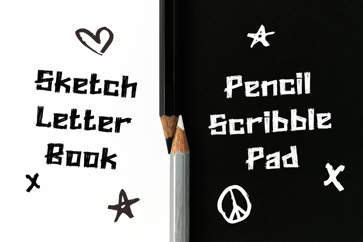 Pencil Trace Scribble Font, a Font by PutraCetol Studio (Photo 4 of 5)