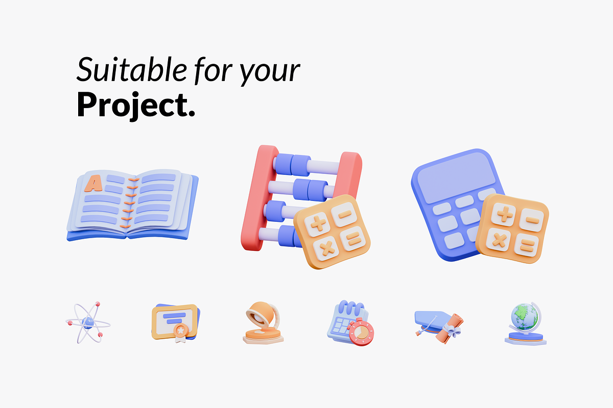 School and Education 3D Illustration, an Object 3D Model by nixxdesign (Photo 4 of 5)