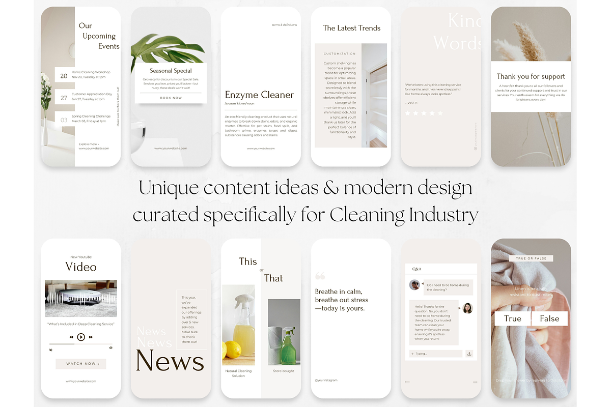 100 Cleaning Business Story Template, a Social Media Template by PatternLab. (Photo 4 of 9)