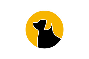 dog side view flat simple logo, a Branding & Logo Template by devastd