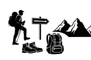 Hiking Adventure Silhouette Bundle, an Illustration by yasushie (Thumbnail 13 of 51)