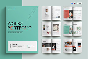 Works Portfolio Template | CANVA, a Brochure Template by Cleffon_Graphic_Studio