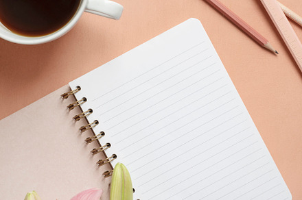 Notebook & Pencil Stock Image, a Business Photo by Her Creative Studio