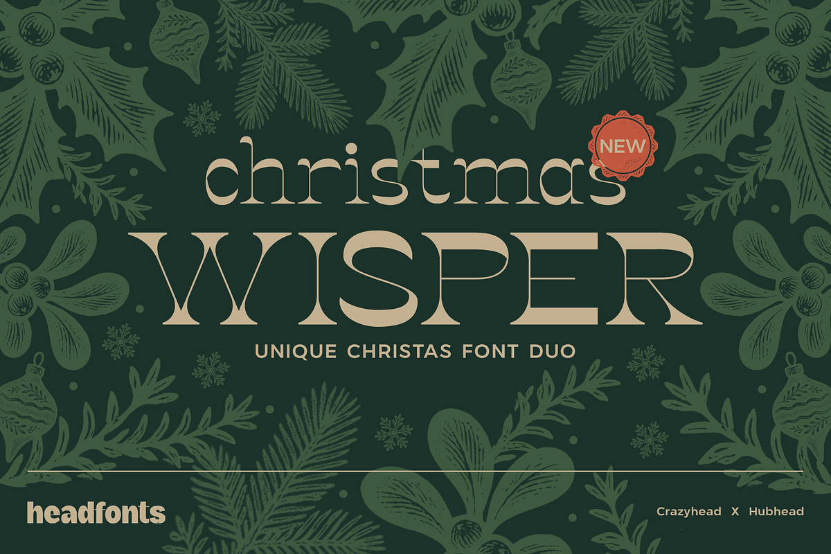 Christmas Wisper Unique Font Duo, a Font by Headfonts (Photo 1 of 9)