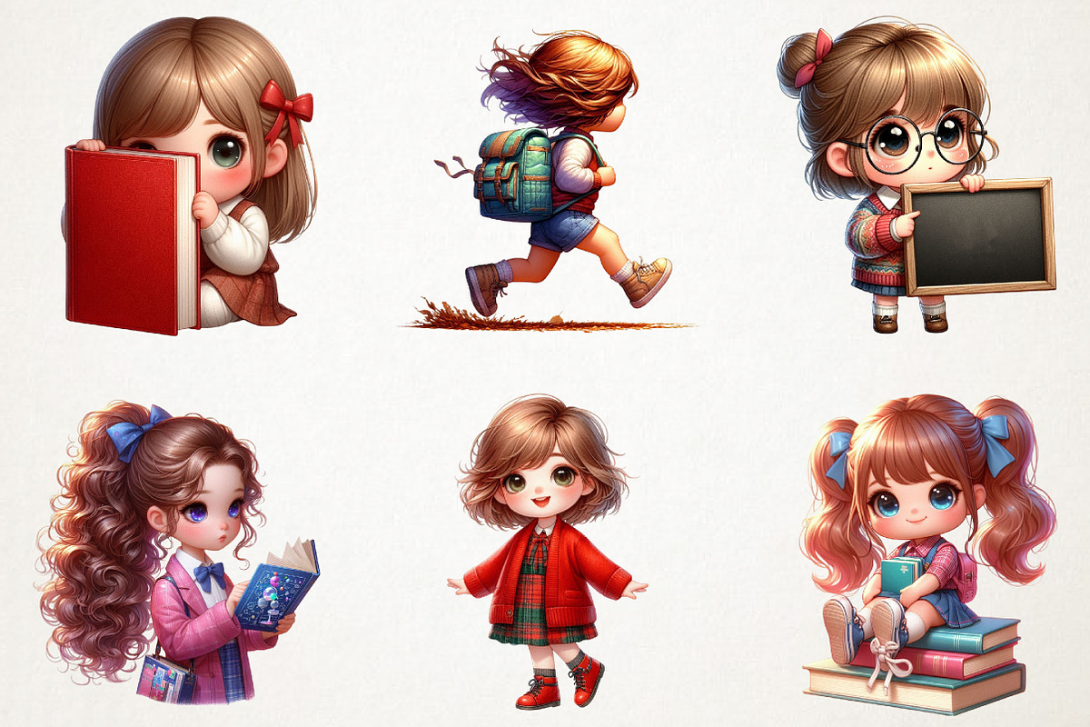 Back To School Cute Doll Sublimation, an Illustration by RobertsArt (Photo 6 of 7)