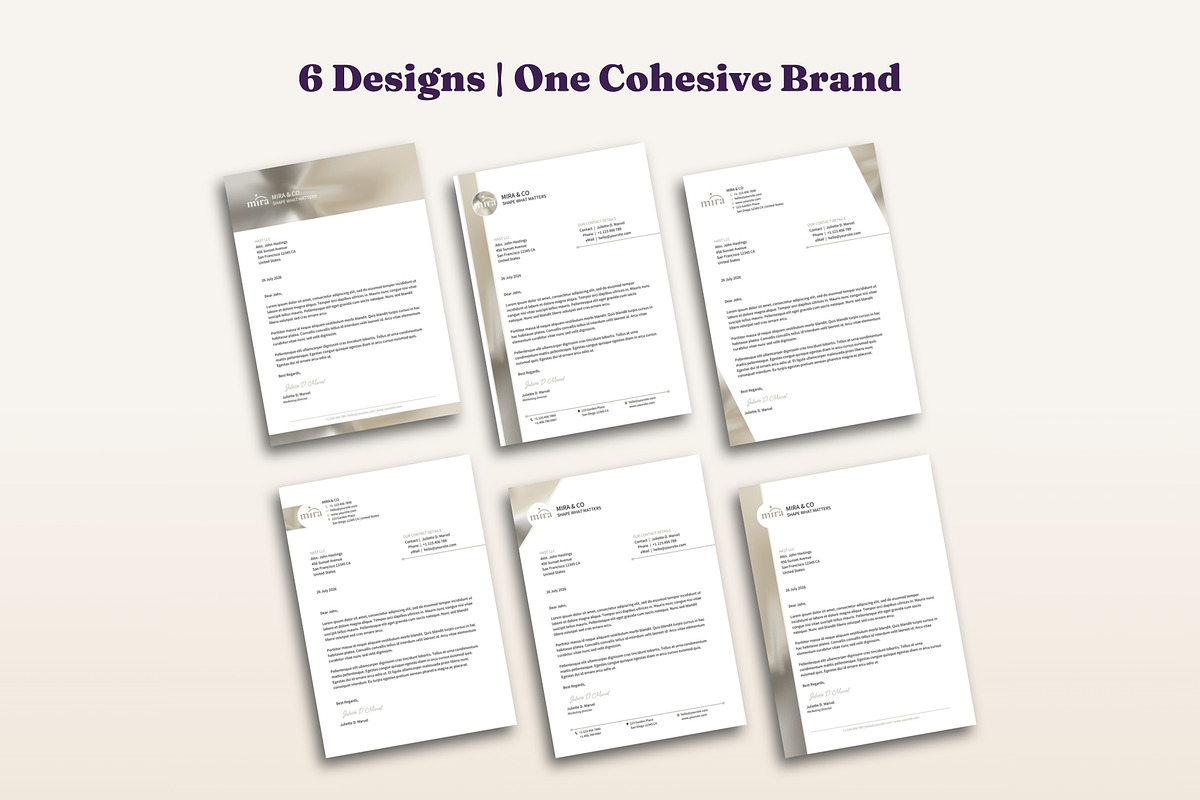 Letterhead Templates 6 Designs Word, a Stationery Template by B2 Studio (Photo 3 of 18)