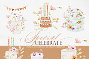 Watercolor Clipart-SPECIAL CELEBRATE, a Decorative Illustration by Beigetime (Thumbnail 9 of 10)