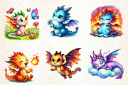 Baby Dragon Sublimation Clipart, an Illustration by Dream Creation (Thumbnail 2 of 7)