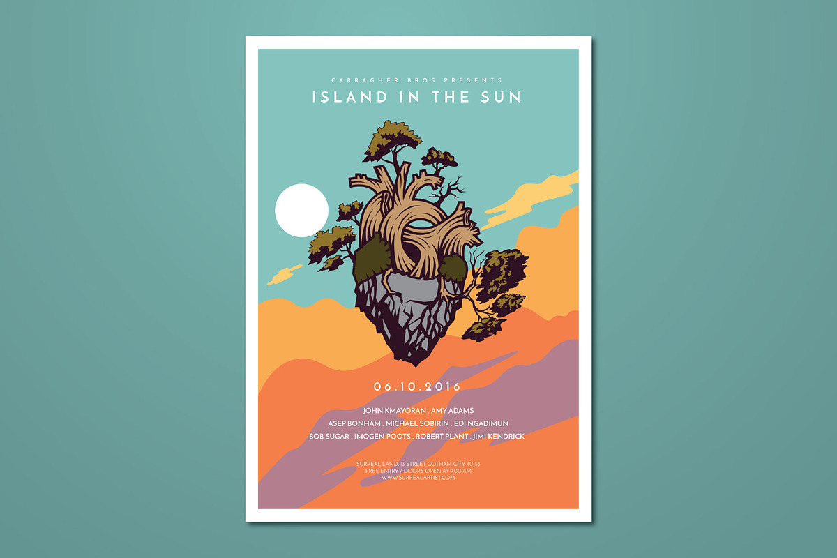 Sky Island Hand Drawn Vector Flyer, a Flyer Template by ashenterprise (Photo 1 of 2)