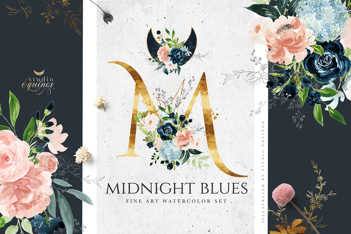 MIDNIGHT BLUES - Fine Art Watercolor, an Illustration by studioequinox (Photo 1 of 9)