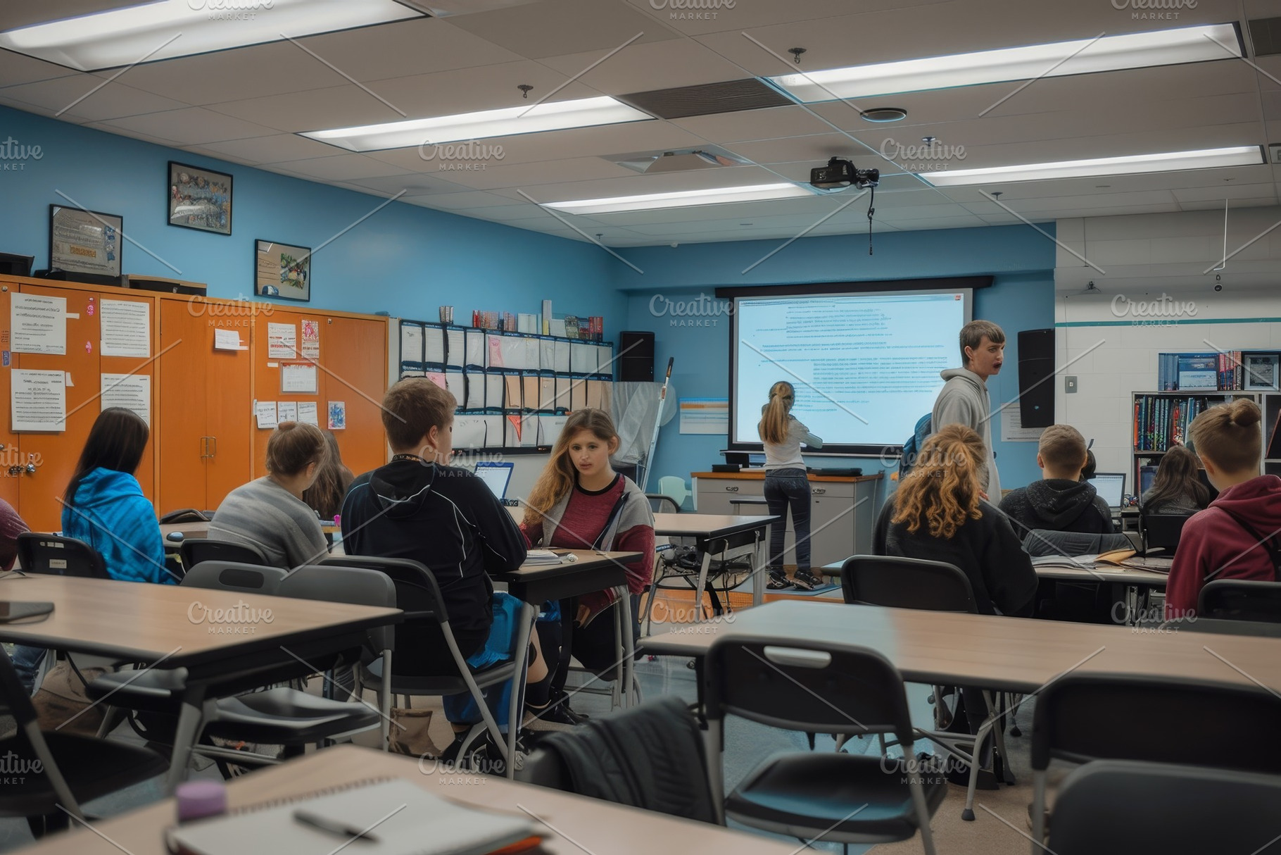 A typical classroom setting with stu, a Photo by Iftikhar Alam