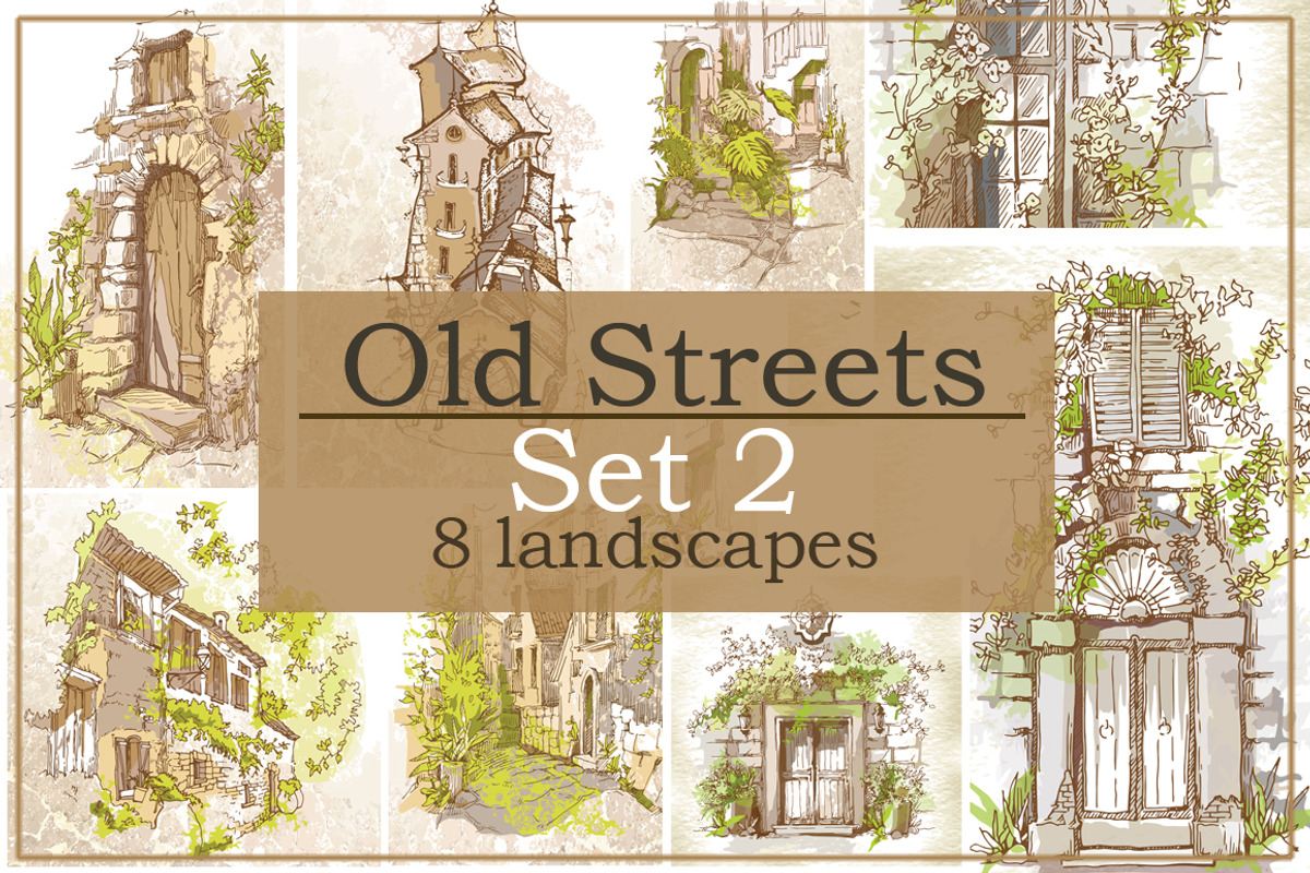 Set of Old Street landscapes, a Texture Illustration by Penndpaper (Photo 1 of 9)