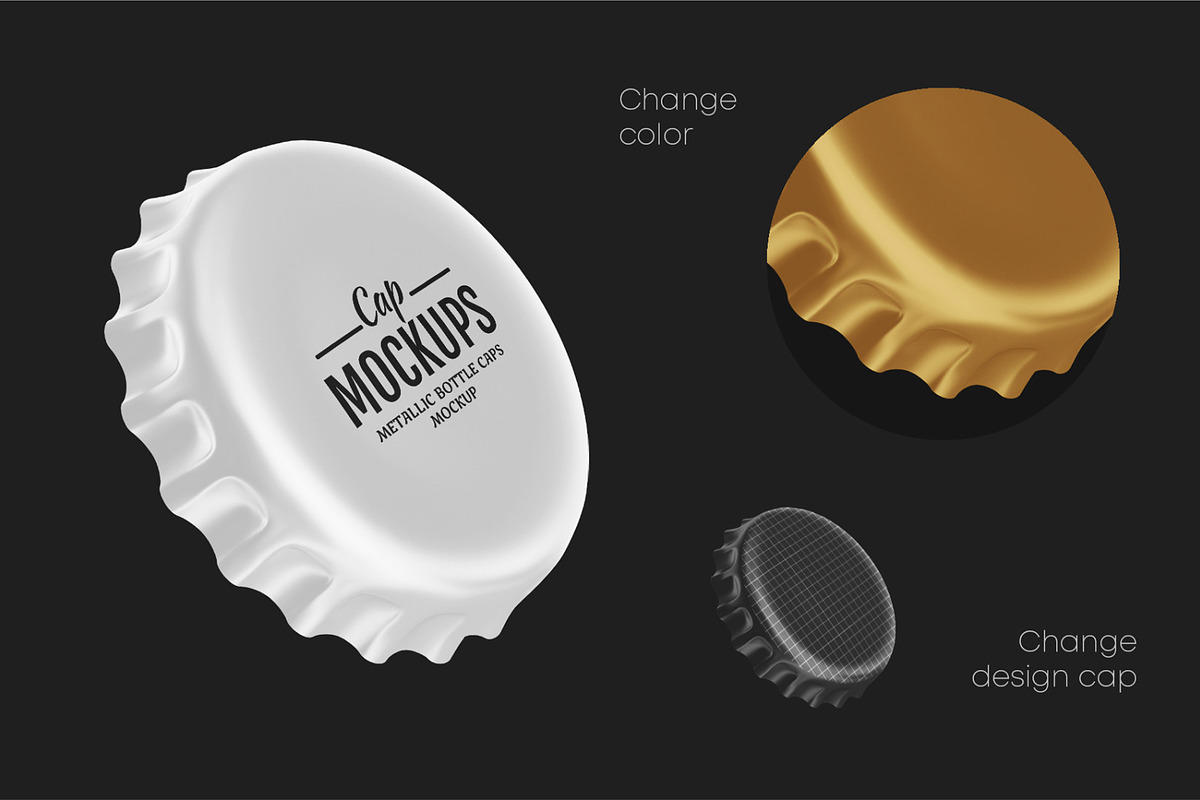 Beer Cap Mockup Set, a Product Mockup by Graphic Bird (Photo 2 of 6)