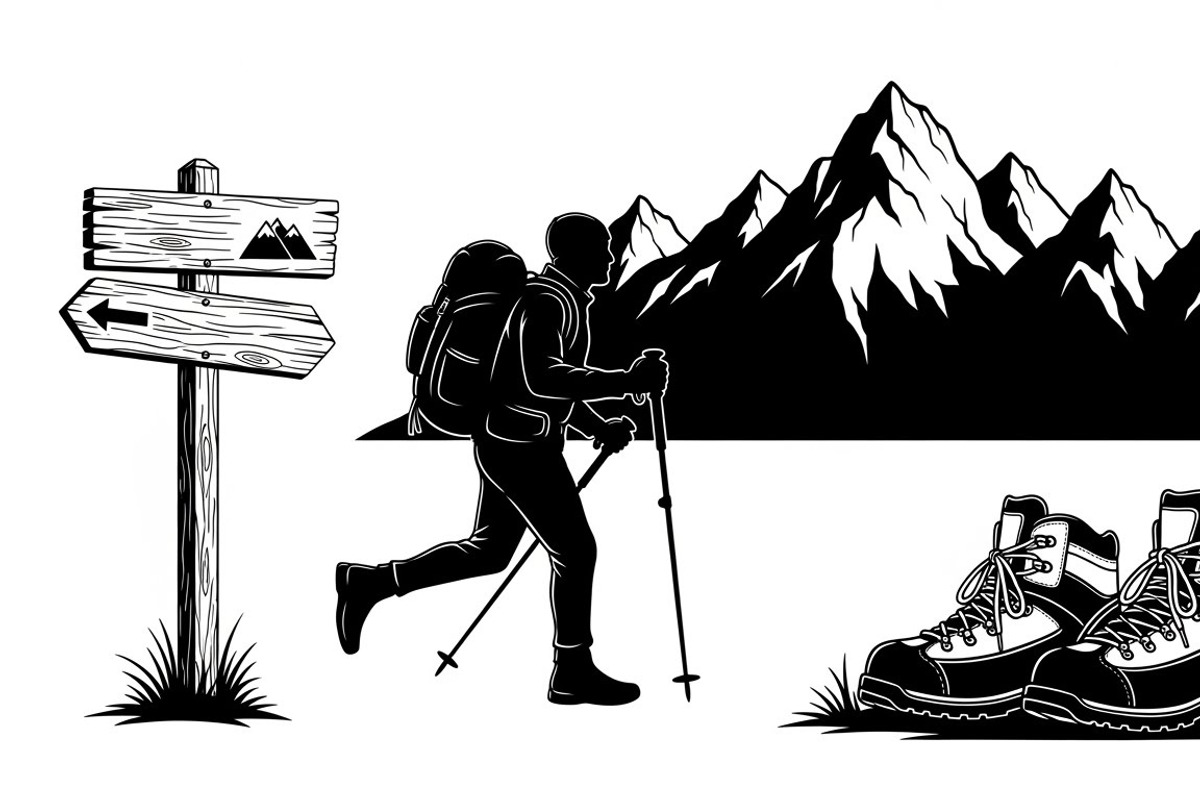 Hiking Adventure Silhouette Bundle, an Illustration by yasushie (Photo 38 of 51)