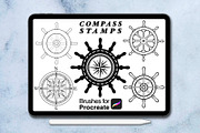 120 compass tattoo-style procreate, a Brush Add-On by Arts For Peace (Thumbnail 7 of 9)