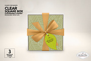 Clear Square Flat Boxes Mockup, a Packaging Mockup by INCDesign (Thumbnail 6 of 14)