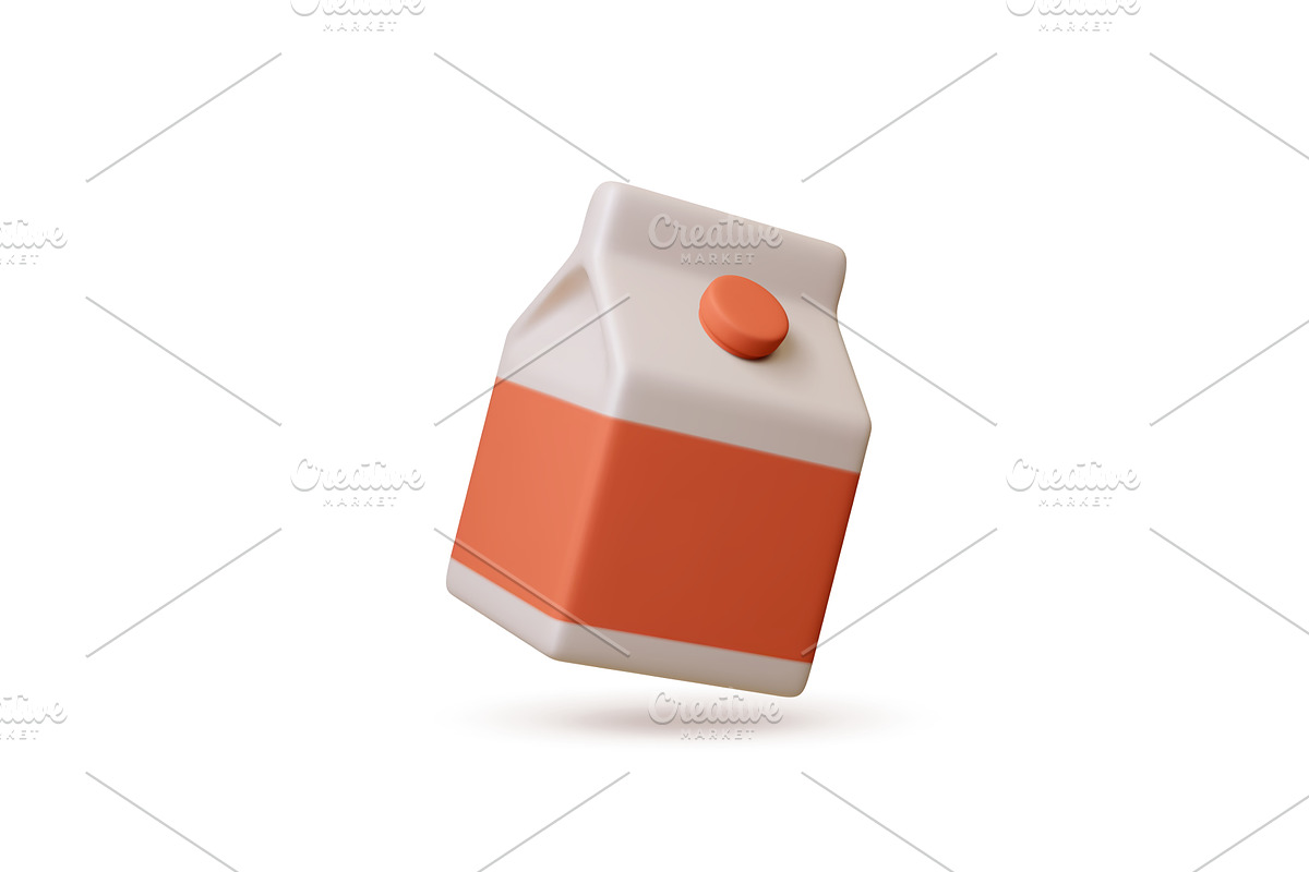 Juice package 3d icon. Milk yoghurt, a Food Illustration by Valerie Bodnar