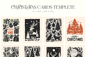 Linocut Christmas Posters And Card