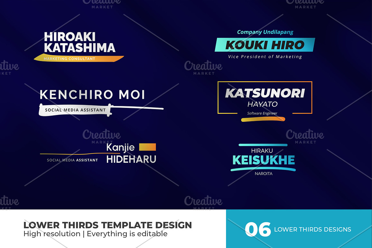 Professional Lower Third Templates, a Design Template by hekenostudio