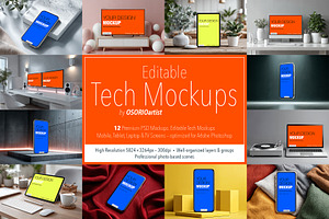 Editable Tech Mockups, an iPhone Mockup by OSORIOartist