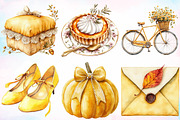Yellow Coquette Autumn Clipart PNG, a Seasonal Illustration by Canvas Craft (Thumbnail 3 of 3)