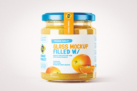 Filled Glass Jar Mockup, a Packaging Mockup by Designer Dude