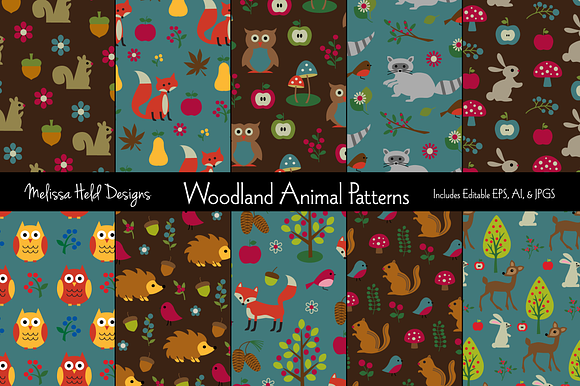 Woodland Animal Patterns preview 5