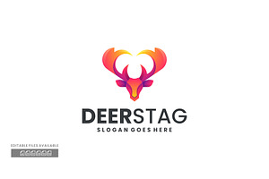 Deer Stag Gradient Colorful Logo, a Branding & Logo Template by ivan_artnivora