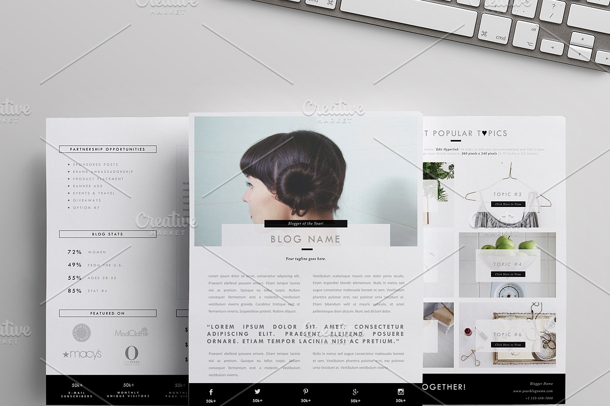 Blog Media Kit Template | 3 Pages, a Resume Template by Blogger Kit Co. (Photo 3 of 7)