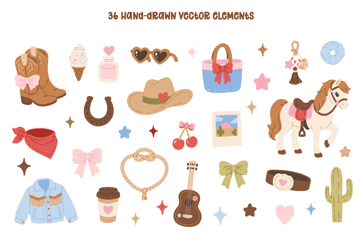 Cowgirl Charm Illustrations, an Object Illustration by Digitaliya (Photo 2 of 7)