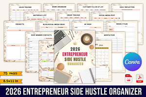 2026 Entrepreneur Side Hustle, a Stationery Template by Designmela01