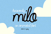 Animated Font - Heavenly Milo, a Script Font by ana & yvy (Thumbnail 1 of 8)