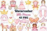 Watercolor Little Princess Clipart, an Illustration by CropUp Creative (Thumbnail 1 of 4)