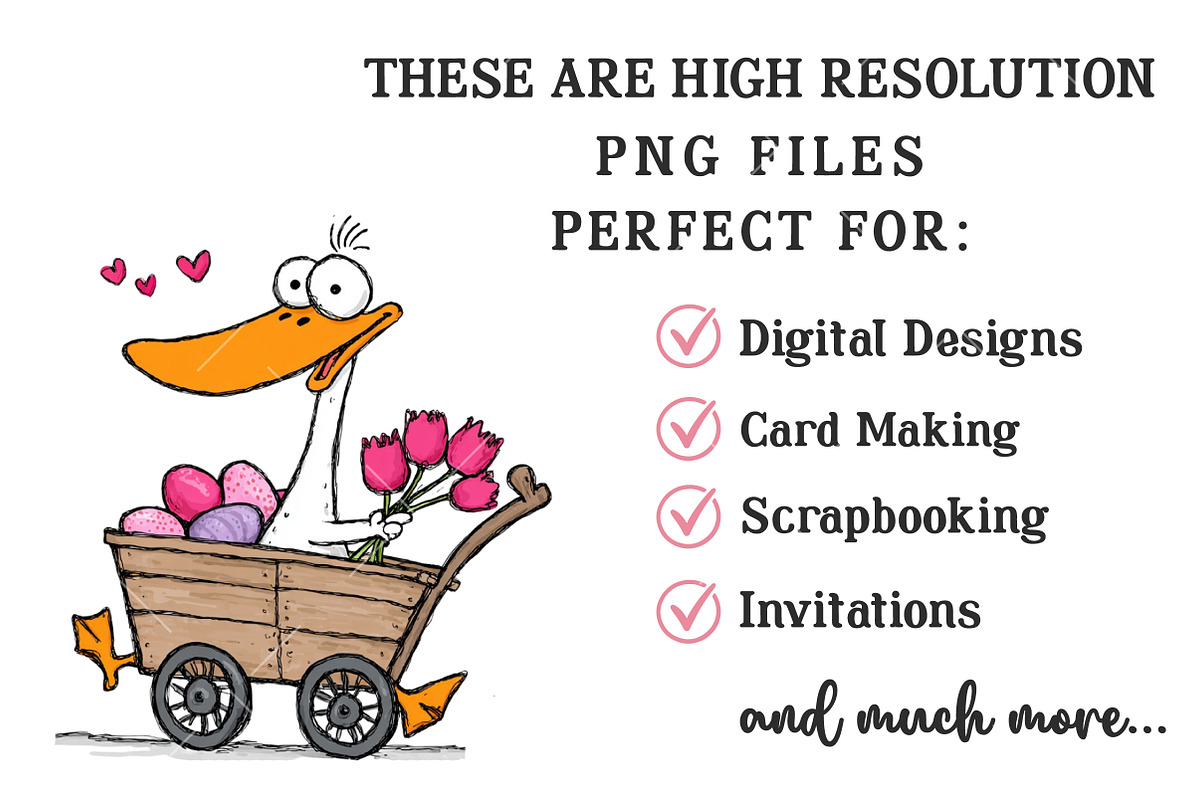 Whimsical Easter Goose Clipart, an Illustration by OK Design (Photo 4 of 6)
