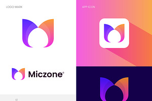 Letter M modern logo design Template