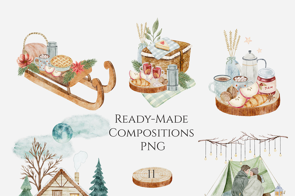 Winter Romantic Picnic, an Object Graphic by Kattypainting (Photo 2 of 11)