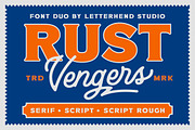 Rust Vengers  Font Duo, a Script Font by Letterhend Studio (Thumbnail 1 of 9)