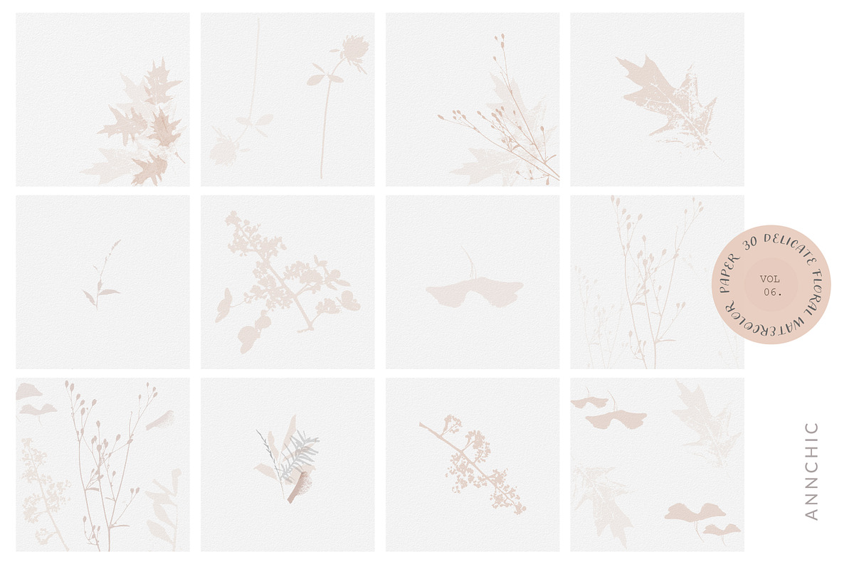 BUNDLE Floral watercolor paper, a Texture Illustration by Anna Sokol (Photo 62 of 71)