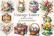 Vintage Easter Clipart, a Seasonal Illustration by DreamArtGraphic (Thumbnail 1 of 4)