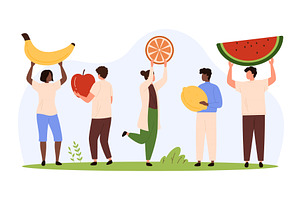 Vegetarian healthy food and, a Food Illustration by Flashvector