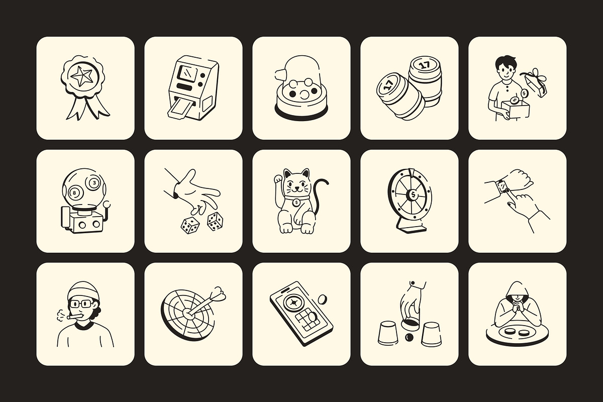 Lotto Game Doodle Icon Set, an Outline Icon by Vectors Market (Photo 5 of 8)