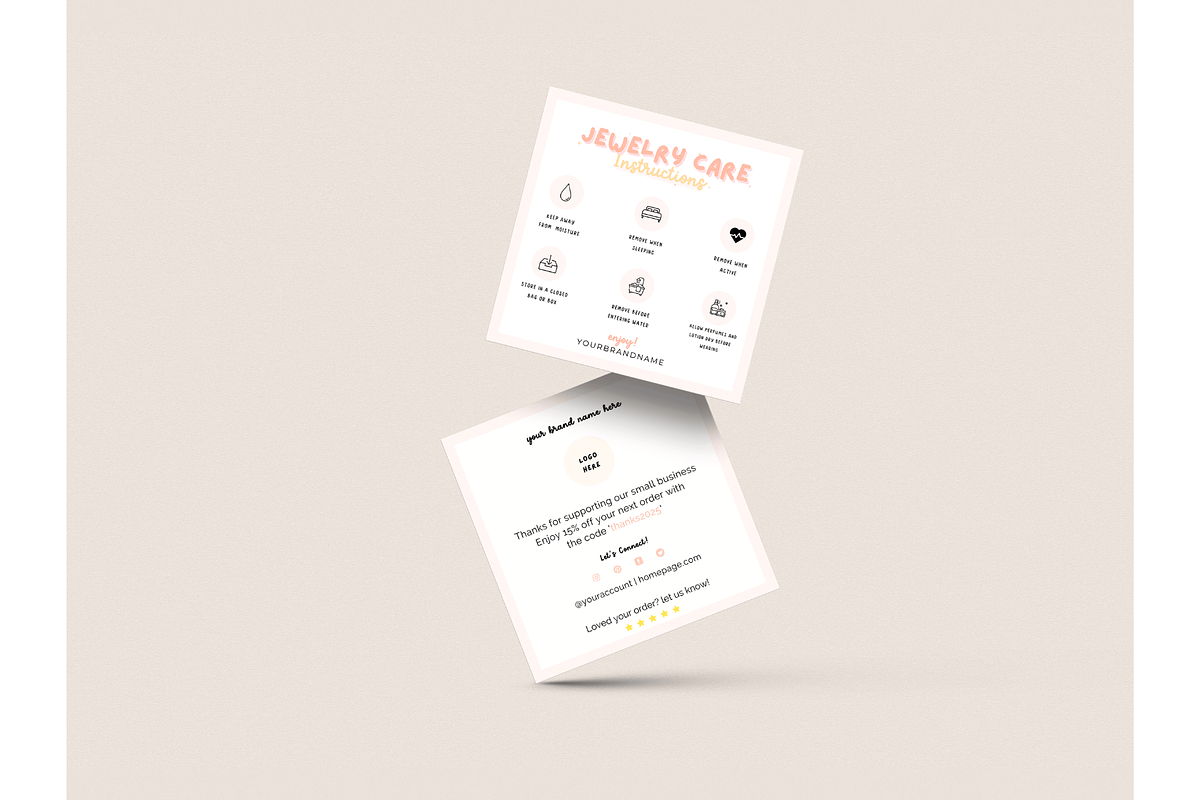 Jewelry Care Card for Canva Template, a Flyer Template by Hellohastore (Photo 4 of 9)